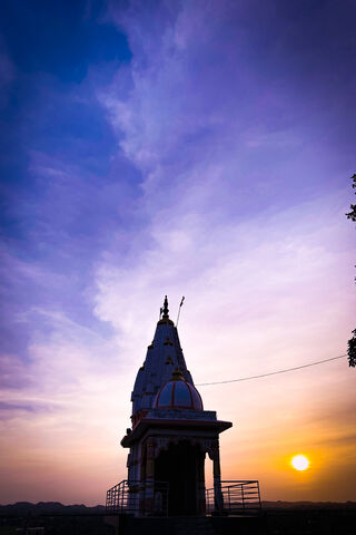 Sunset Serenity at Shiv Temple 🌅🕉️
