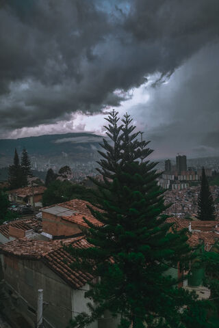 City Meets Nature: A Stormy Embrace