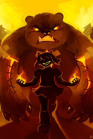 Annie and Her Fearsome Guardian 🐻🔥