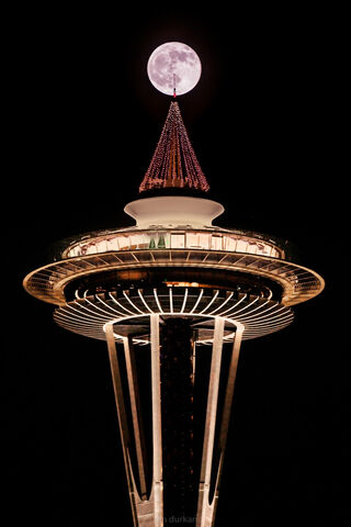 Moonlit Magic Over Seattle 🎄🌕