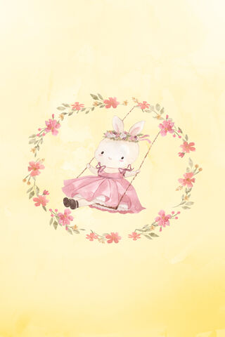 Whimsical Swinging Bunny in Bloom 🌸🐰