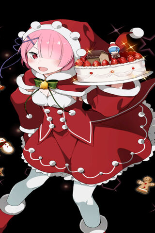Festive Cheer with Ram from Re:Zero! 🎄🍰