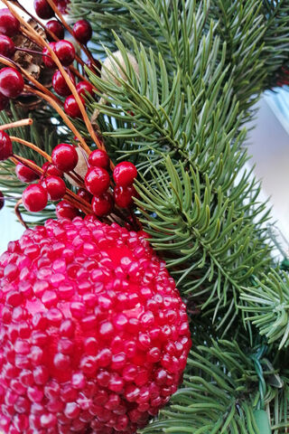 Festive Cheer: A Close-Up of a Christmas Wreath 🎄✨