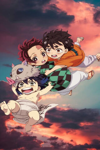 Adventures in the Sky: Tanjiro and Friends 🌟