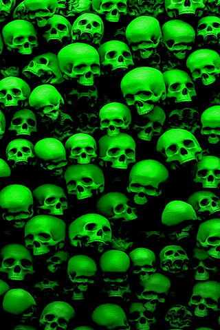 Eerie Emerald Echoes: A Sea of Green Skulls 💀💚