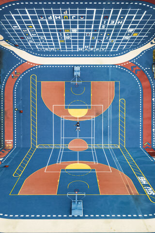 Hoops of Fun: A Colorful Basketball Court