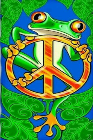 Electric Blue Harmony: The Peaceful Frog