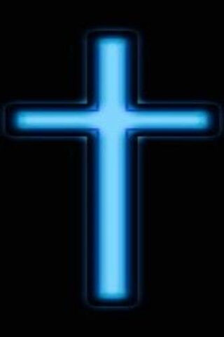 Heavenly Glow: The Electric Blue Cross