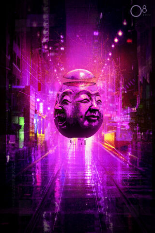 Neon Serenity: The Cyber Laughing Buddha