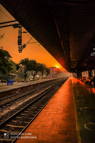 Sunset Serenity at Etawah Station 🌅🚉