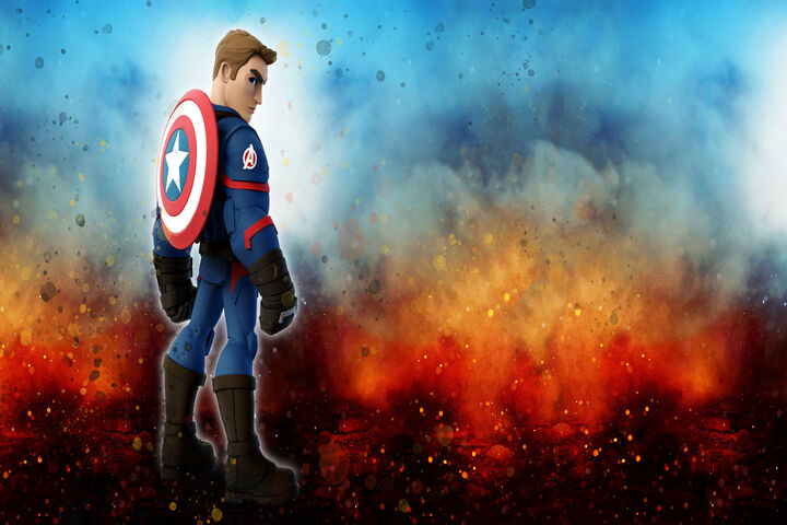 Heroic Stand: Captain America in Action! 🇺🇸 Wallpaper - Download to ...