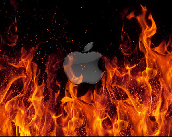 Apple Logo On Fire Wallpaper - Download to your mobile from PHONEKY