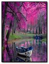 Árbol y barco púrpura