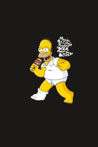 Homer Simpson Sing A Beer Bottle