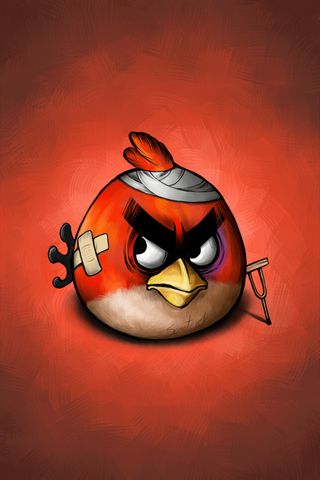 Сердитый красный птица