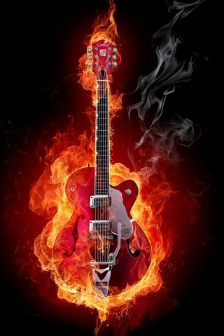 燃えるギター