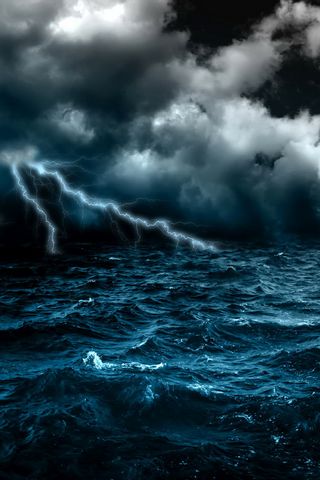 Lightning Strikes The Sea