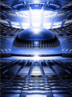 Spacecraft Internal Structure Blue Space Wallpaper - Download to your ...