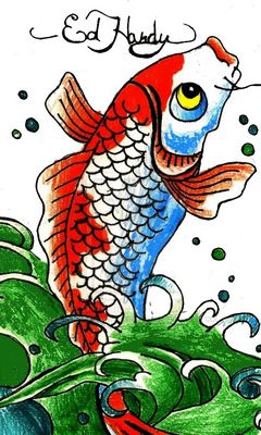 Ed Hardy Koi Wallpaper  Download to your mobile from PHONEKY