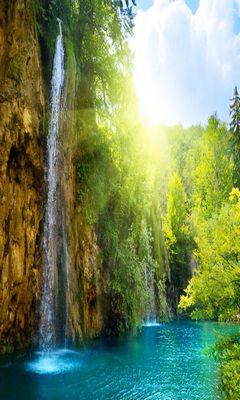 Sunny Waterfalls Wallpaper - Download to your mobile from PHONEKY