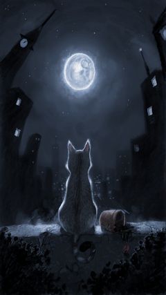 Cat+moon Wallpaper - Download to your mobile from PHONEKY