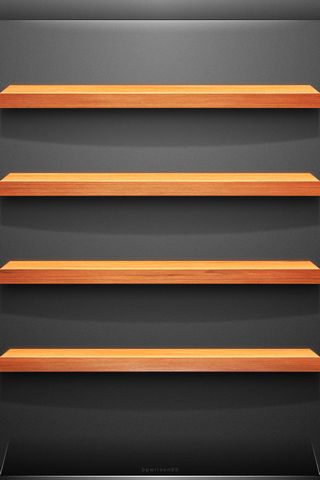 Orange Wood Shelf
