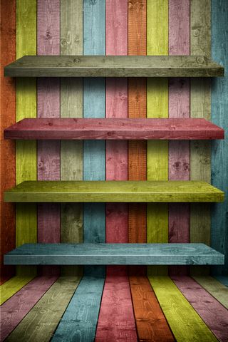 Wooden Rainbow Shelf