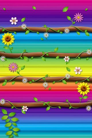Colorful Flowers Shelf