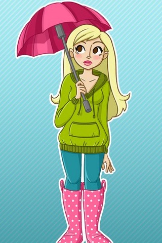 Stays Pink Flower Umbrella Girls