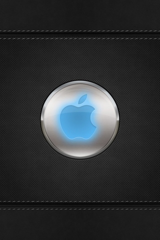 Blue Glow Apple Logo