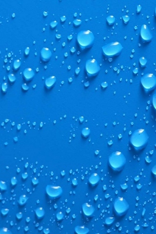 Water Drops On Blue