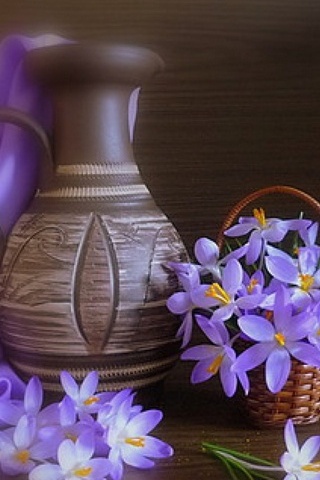 Vase-And-Purple-Flowers