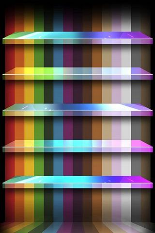 Colour Full Shelves Wallpaper