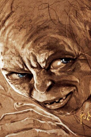 Gollum's Lurking Gaze: A Dark Reflection