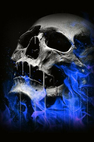 Skull Blue Flame