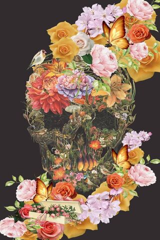 Nature's Embrace: A Floral Skull