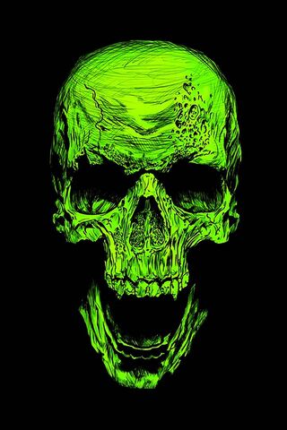 Неоновый зеленый череп