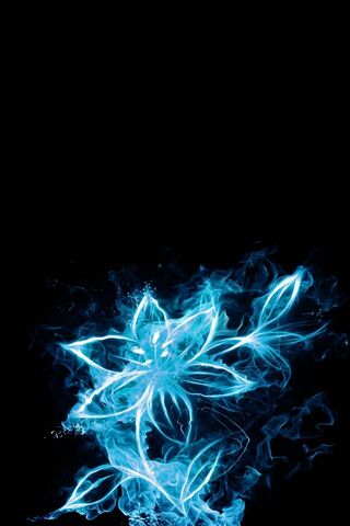 Blue Neon Flower