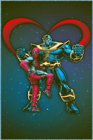 Cosmic Love: Thanos and Deadpool Unite! 💖