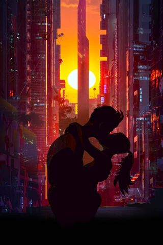 Sunset Embrace 🌅💋