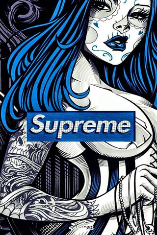 Download Supreme Blue Camo Wallpaper Wallpaper