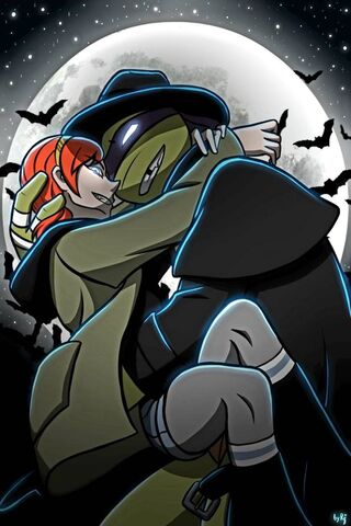 Halloween Heroes: Donatello's Spooky Embrace 🎃🌙