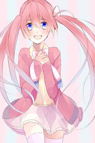 Розовая аниме-девушка