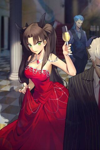 Rin Tohsaka: Elegance in Red 🍷✨