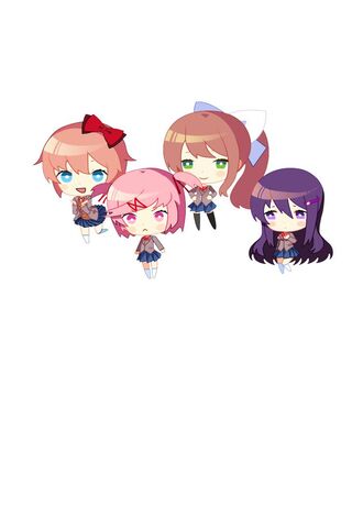Chibi Charm: DDLC's Adorable Quartet! 🎀✨