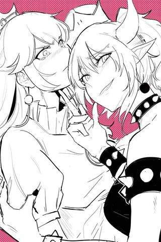 Bowsette and Peach: A Playful Encounter! 🎮👑