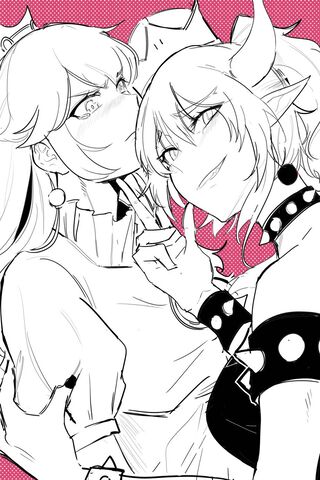 Bowsette and Peach: A Playful Encounter! 🎮👑