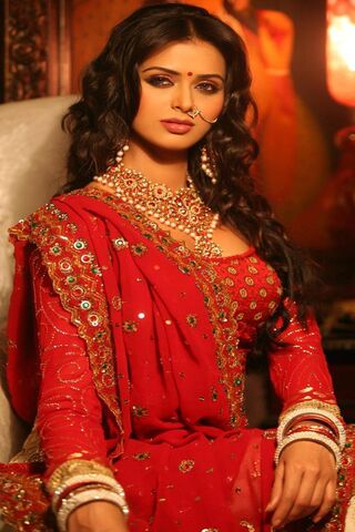 Elegance in Red: The Timeless Beauty of Meenakshi Dixit