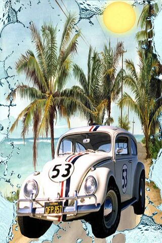 Herbie The Love Bug Painting Beach Sheet by Paul Meijering - Pixels Merch