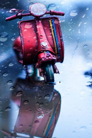 Rainy Day Ride: The Red Scooter Adventure